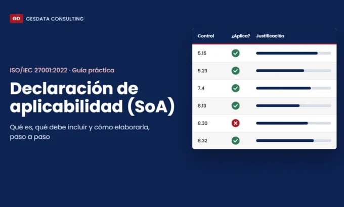 Declaración de aplicabilidad ISO 27001: ejemplo de tabla con controles, aplicabilidad y justificación